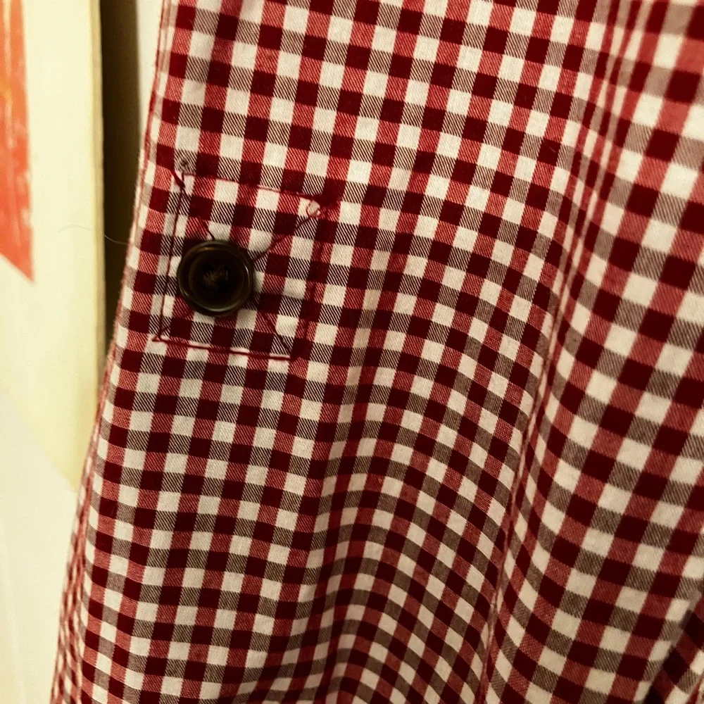 4/$20 Van Heusen Red and White Checked Button-Down Shirt - Picture 4 of 6